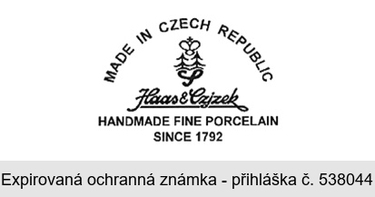 MADE IN CZECH REPUBLIC Haas & Czjzek HANDMADE FINE PORCELAIN SINCE 1792