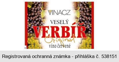 VINACZ VESELÝ VERBÍŘ original víno červené