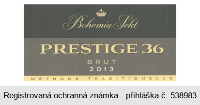 Bohemia Sekt PRESTIGE 36 BRUT 2013 MÉTHODE TRADITIONELLE