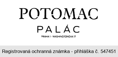 POTOMAC PALÁC PRAHA 1 - WASHINGTONOVA 17