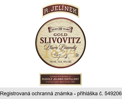 GOLD SLIVOVITZ  Plum Brandy R. JELÍNEK