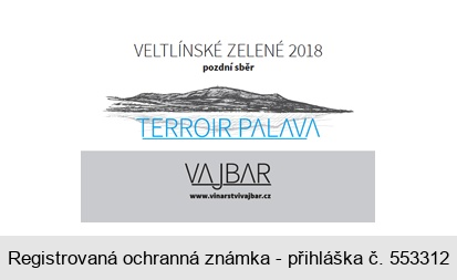 VELTLÍNSKÉ ZELENÉ 2018 pozdní sběr TERROIR PALAVA VAJBAR www.vinarstvivajbar.cz