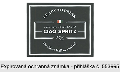 READY TO DRINK aperitivo ITALIANO CIAO SPRITZ R the oldest Italian aperitif