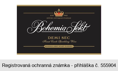 Bohemia Sekt DEMI SEC Finest Czech Sparkling Wine EST. 1942