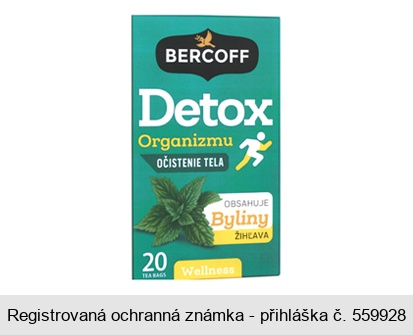 BERCOFF Detox Organizmu OČISTENIE TELA OBSAHUJE Byliny ŽIHĹAVA 20 TEA BAGS Wellness
