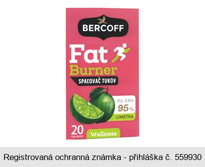 BERCOFF Fat Burner SPAĹOVAČ TUKOV PU-ERH 95% LIMETKA 20 TEA BAGS Wellness