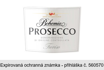 Bohemia PROSECCO EST 1942 OPPIDI ANTIQUAE PILSNAE
