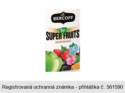 BERCOFF tea SUPER FRUITS Multivitamín OBSAHUJE 10 VITAMÍNOV