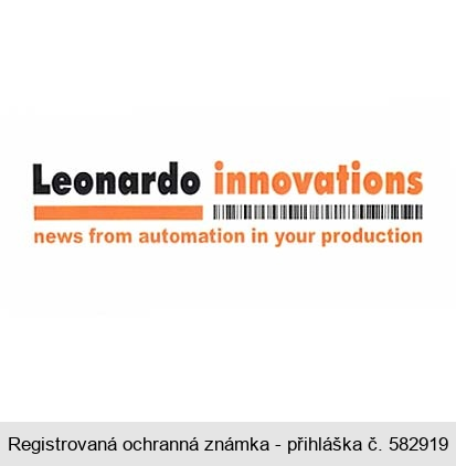 Leonardo innovations news from automation in your production