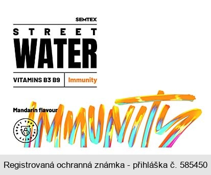 SEMTEX STREET WATER VITAMINS B3 B9 Immunity Mandarin flavour IMMUNITY BOOST YOUR IMMUNITY