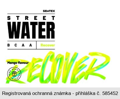 SEMTEX STREET WATER BCAA RECOVER Mango flavour YOUR SMART RECOVERY