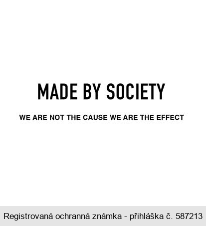 MADE BY SOCIETY WE ARE NOT THE CAUSE WE ARE THE EFFECT