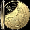 Exkluzivn zlat mince Lunrn srie Year of the Rabbit (Rok krlka) 1 Oz 2023 Dome PROOF (Lunar RAM)
