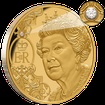 Exkluzivn zlat mince Krlovna Albta II.- In Memoriam (1926-2022) 1 Oz (H.M.Queen Elizabeth II.) 2022 (v minci je vsazen DIAMANT) PROOF