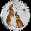 Lunrn srie III. - stbrn mince Year of the Rabbit (Rok krlka) 2 Oz 2023 Color