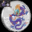 Lunrn srie III. - stbrn mince Year of the Dragon - Purple Dragon (Rok draka) 1 Oz 2024 Color karta