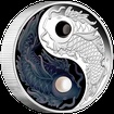 Exkluzivn stbrn mince Yin Yang Koi 5 Oz 2024 Color PROOF (vsazeny 2 perly)