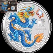Lunrn srie III. - stbrn mince Year of the Dragon - Blue Dragon (Rok draka) 1 Oz 2024 Color karta (Perth Coin Show)