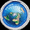 Exkluzivn stbrn mince 2 Oz Flat Earth (Great Conspiracies Serie) 2019 Color PROOF - (1.)