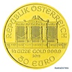 Zlatá investiční mince 1/2 Oz 50 EUR Wiener Philharmoniker stand