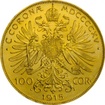 Zlat investin mince 100 Korun Rakousko 1915 novoraba 30,48 g
