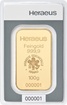 Zlatý slitek 100 g Heraeus