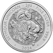Stbrn mince 2 Oz The Royal Tudor Beasts Seymour Unicorn 2024