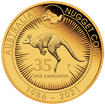 Australian Kangaroo Nugget 35. vro 1/4oz proof 2021 - zlat mince