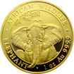 Zlat investin mince Slon africk Somlsko 1 Oz 2021