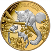 1 oz zlat mince Vakoveverka s platinou 2022 Proof - Letn povrch - Niue