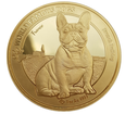 1 oz zlat mince World Famous Dog - Buldoek 2022 BU Proof Leipziger Edelmetallverarbeitung