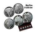 Stbrn mince Set 5x1 oz Big Five Serie I (2019-2021) PROOF 2022  South African Mint
