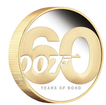 The Perth Mint 2 oz stbrn mince James Bond 007 2022 60. vro PROOF, pozlaceno - Perth Mint