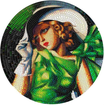 3 oz stbrn mince Dvka v zelenm Tamara de Lempicka (GREAT MICROMOSAIC PASSION) - Proof, High Relief 2021 - CIT Coin Invest