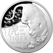 The Royal Australian Mint 1 oz stbrn mince Lunar Tygr PROOF, obloukov raba 2022  Royal Australian Mint