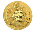 1 oz zlat mince Nautical Ounce - USS Constitution 2022 BU - Rwanda
