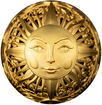 2 oz stbrn mince Slunce a Msc 2024 Antique Finish, pozlaceno - Samoa