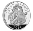 The Royal Mint 5 oz stbrn mince Tudor Dragon - The Royal Tudor Beasts 2024 PROOF - Royal Mint