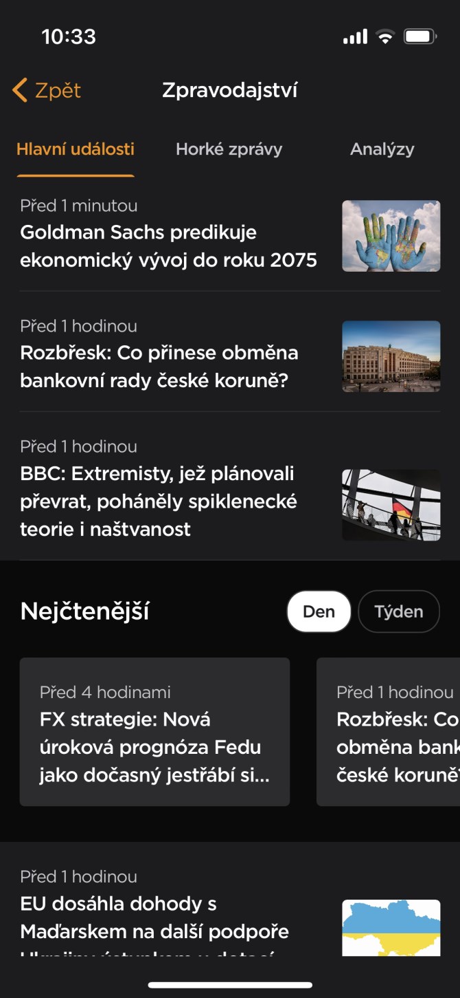 Responzívní zpravodajství Patria.cz v nové mobilní aplikaci Patria