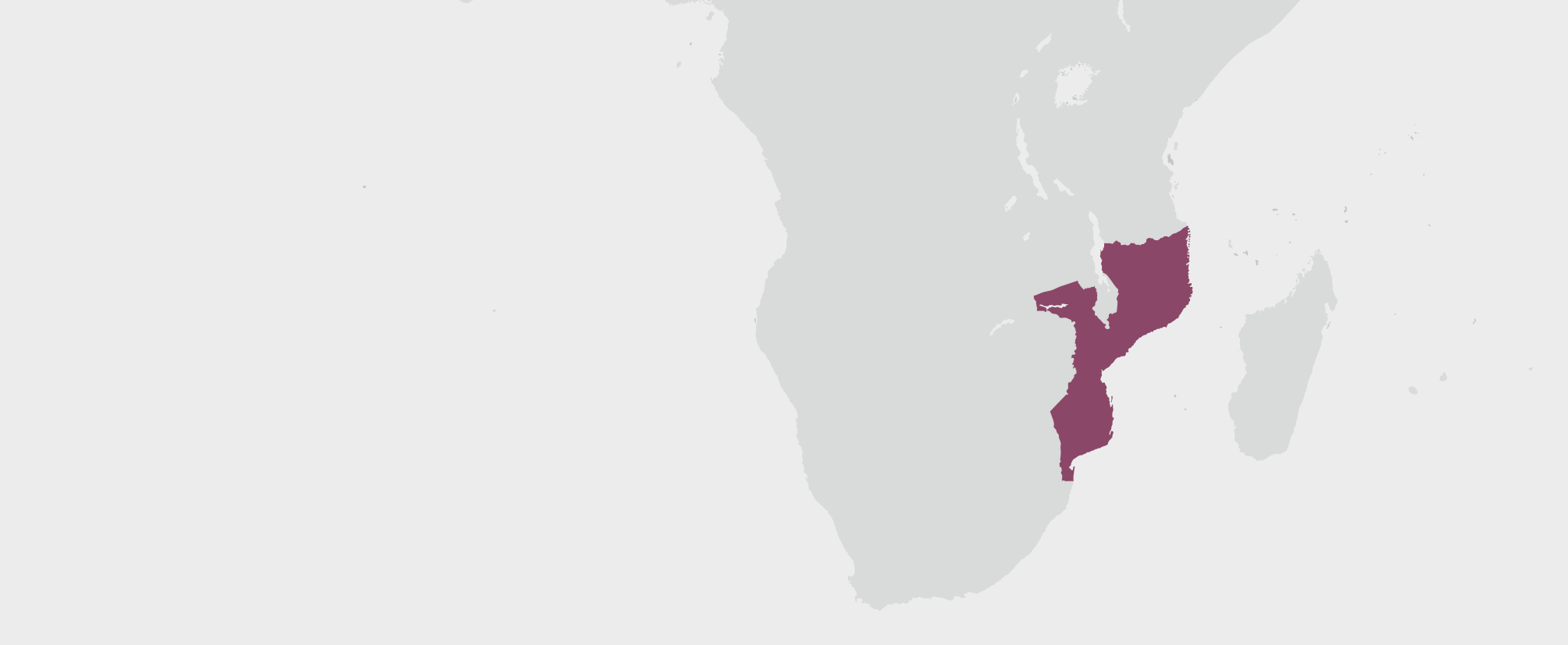Mosambik - umístění na mapě