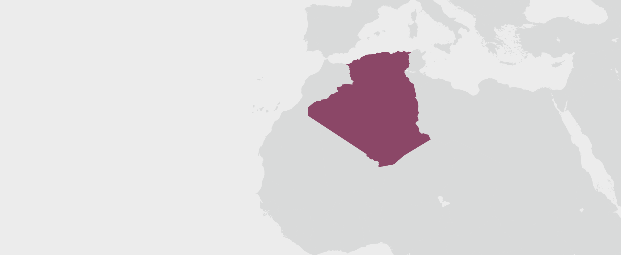 Alžírsko - umístění na mapě
