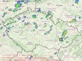 Radarový snímek ČR s kroupy - 31.08.2023 13:00