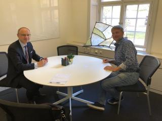 Meeting between Charg daffaires (CDA) a.i. Martin Bata and CEO of SBT Sverige AB Patrick Marelius.  