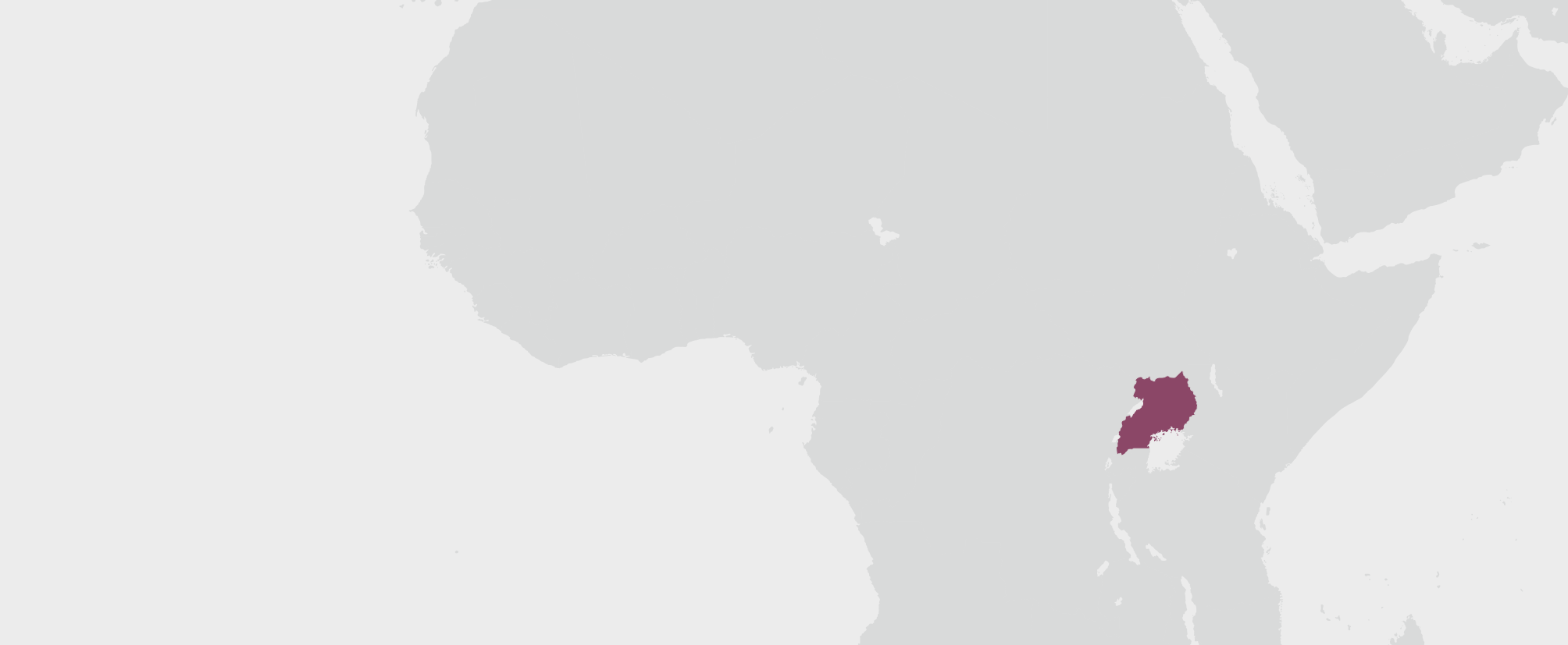 Uganda - umístění na mapě