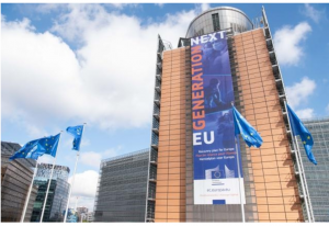 Berlaymont s npisem Next Generation EU EC Audiovisual Service