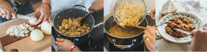 Segedínský guláš je vlastně dost nevšední guláš Recept je spojení guláše se smetanou a zelím