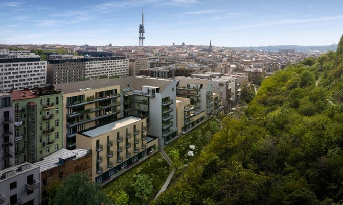 V širším centru Prahy, na Žižkově vyroste komplex Žižkovské pavlače pojmou celkem 141 bytů