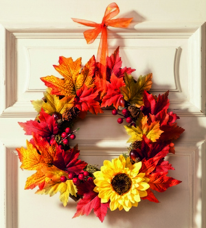 Podzimní dekorace v teplých barvách
