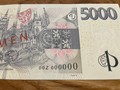 vzácná bankovka 5000 Kč