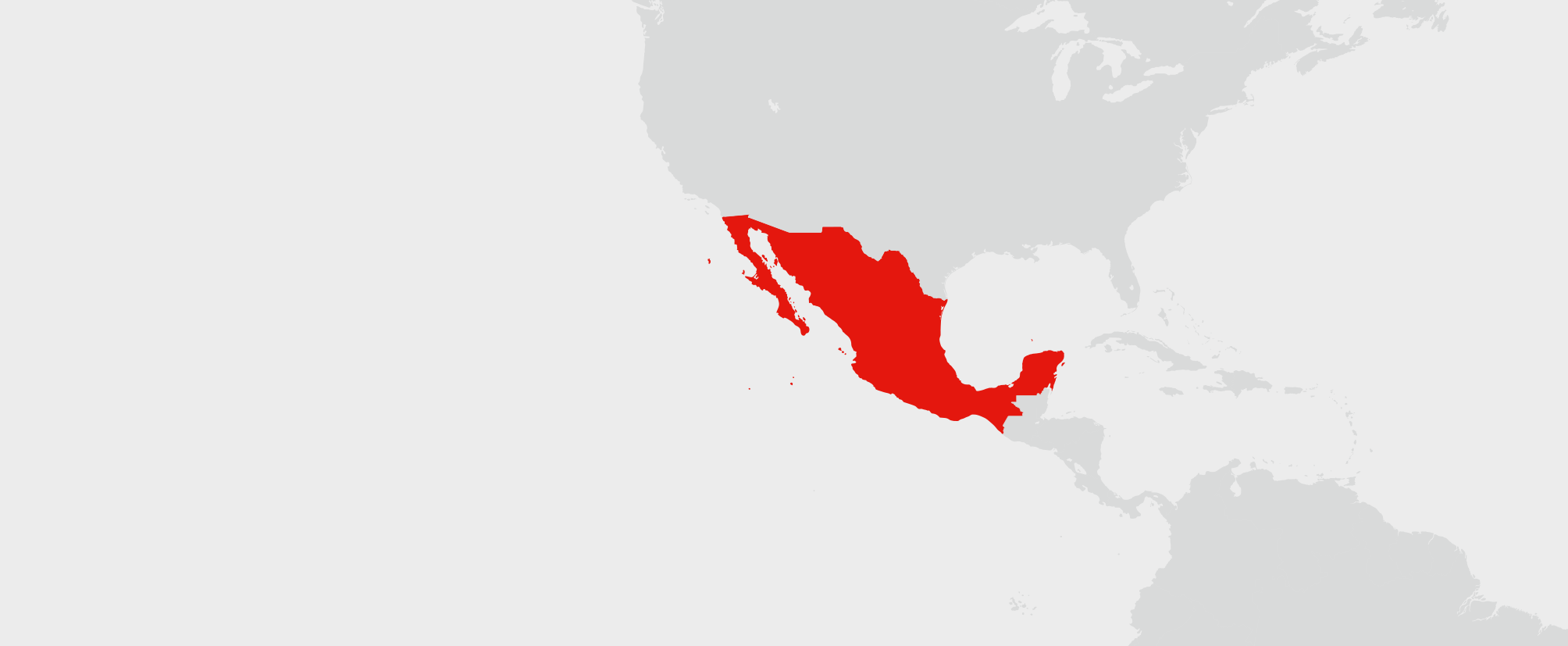Mexiko - umístění na mapě